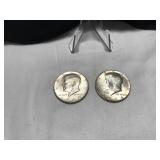Two 1964 Kennedy Half Dollars
