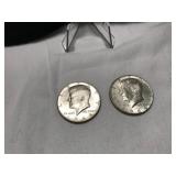 1964 Kennedy Half Dollars Pair