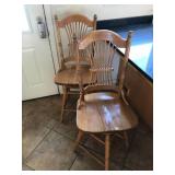 Oak Swivel Bar Chairs