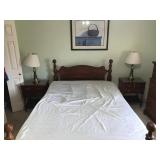 Cherry Side Tables with Lamps