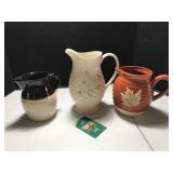Three Pottery Pitchers