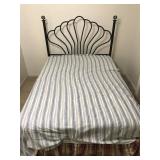 Full-Size Bed with Metal Headboard