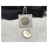 Two 1964 Kennedy Half Dollars