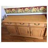 Oak Buffet with Drawers and Doors