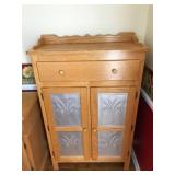 Oak Pie Safe with Metal Panel Doors