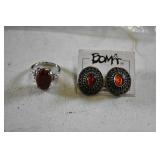 Sterling Sunstone Ring & Earrings