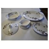 Vtg Kutani Hand Painted Pine Cone Serving Dish Set