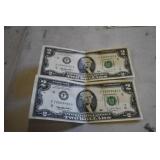 Pair of 19995 $2 Bills Consectutive Numbers