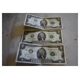 Set of 3 2009 $2 Bills