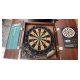 Wooden Dartboard Cabinet With Accessories