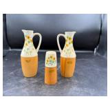 Ceramic Painted Floral Salt and Pepper Set