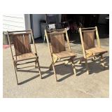 Three Wooden Folding Chairs