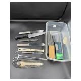 Knife Set with Sharpening Stones and Tools