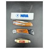 Three Folding Pocket Knives