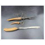 3 Antler-Handled Utensils