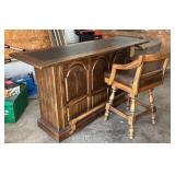 Wooden Bar Set with Cushion Chair