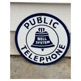 Bell System Public Telephone Sign