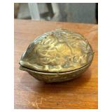 Brass Walnut-Shaped Hinged Box