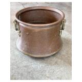 Copper Pot with Decorative Brass Handles
