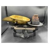 Vintage Cast Iron Penny Scale with Weights