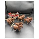 Cast Iron Horse-Drawn Wagon Toy