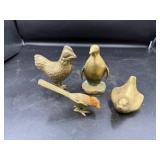 Four Brass Animal Figures