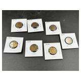 Seven 1944 Coins in Holders