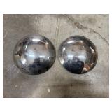 Two Chrome Hubcaps