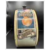 Golden Delicious Sugar Tin with Peach Design