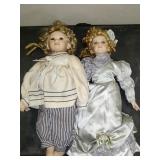 2 Vintage Porcelain Dolls