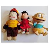 Lucy, Tommy, and Curious George Dolls