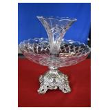 Val St. Lambert Cristal Epergne Centerpiece Vase