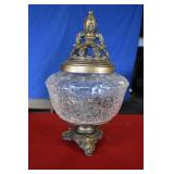 Hollywood Regency Crackle Glass Potpourri Bowl