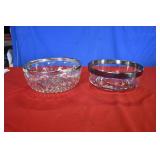 Pair of Glass & Silver Rim Bowls