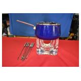Fondue Pot w/ Chantel Solid Glass Warming Stand