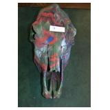 Painted Bovine Skull Head