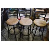 3 Metal Swivel Bar Stools