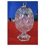 Cristal D'Arques Durand Cut Glass Egg Shaped Dish