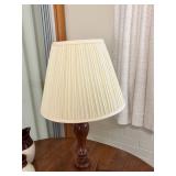 Wooden Table Lamp with Pleated Shade