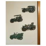 Four Vintage Metal Car Wall Decor