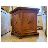 Hexagonal Wooden End Table with Storage