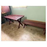 Wooden Table With Two Benches