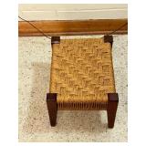 Rustic Wood and Woven Rope Footstool