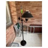 Vintage Toleware Style Black Metal Floor Lamp