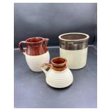 Three Ceramic Pitchers and Crock