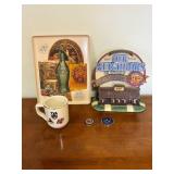 Coca-Cola Tray, Mug, Coins & Cracker Barrel Plaque
