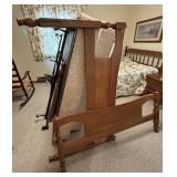 Oak Queen Size Bed Frame w/ Headboard & Footboard