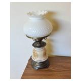 Vintage Milk Glass Hurricane Lamp
