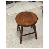 Wooden Stool with Turned Legs