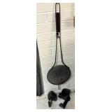 Vtg. Campfire Popcorn Popper & Cast Iron Items